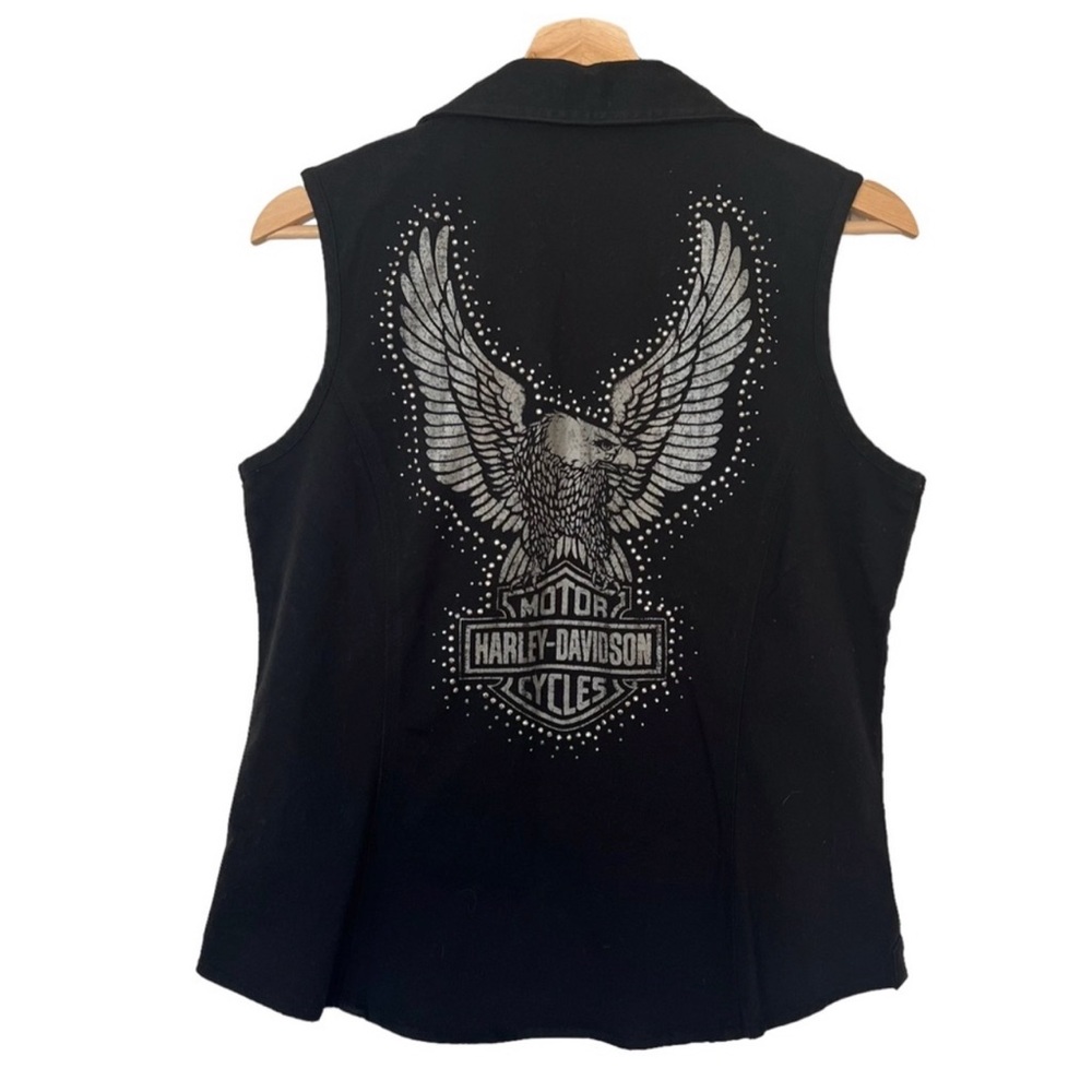 Harley Davidson Motors Vneck Black Womens Vest size XS